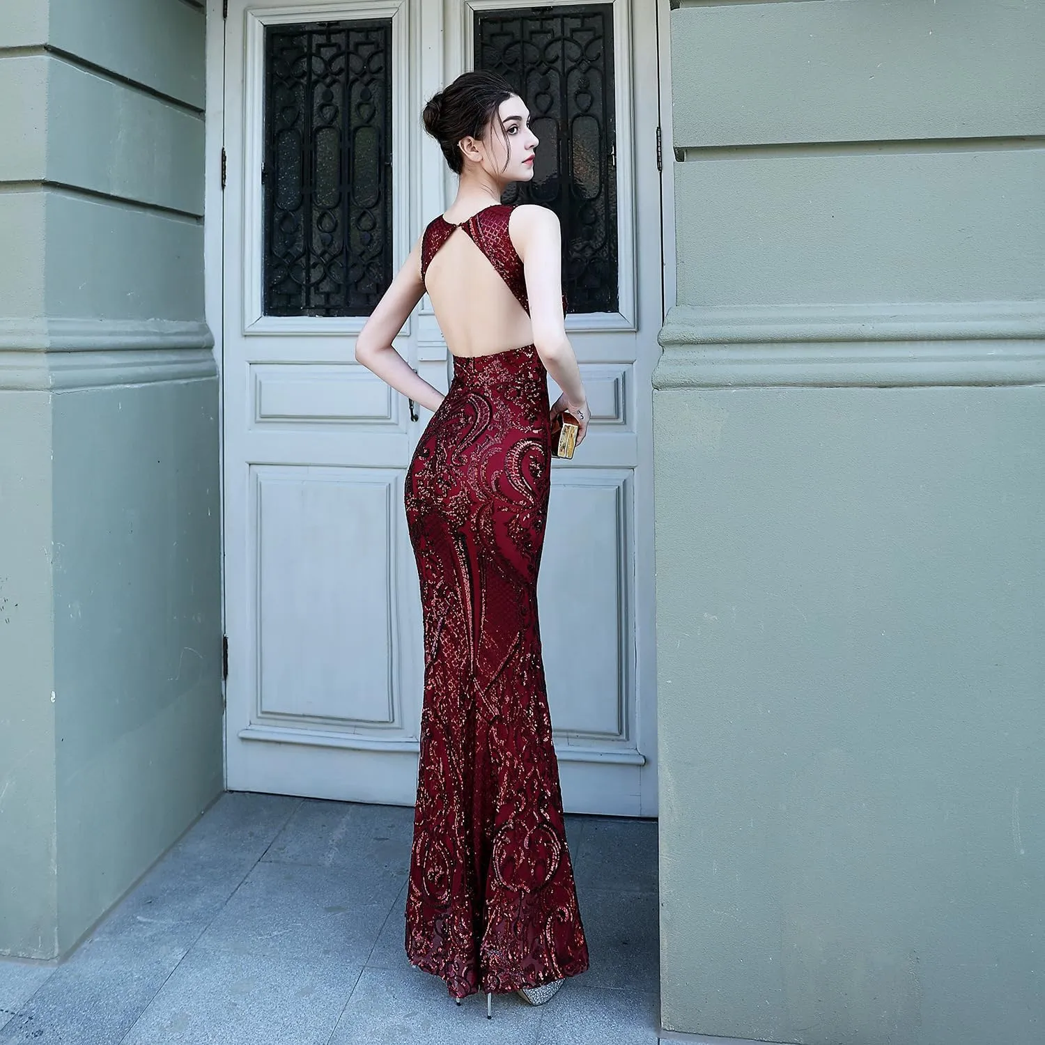 Women's Sparkly Sequin Mermaid Dresses Trumpet Evening Dresses Formal Party Prom Gowns