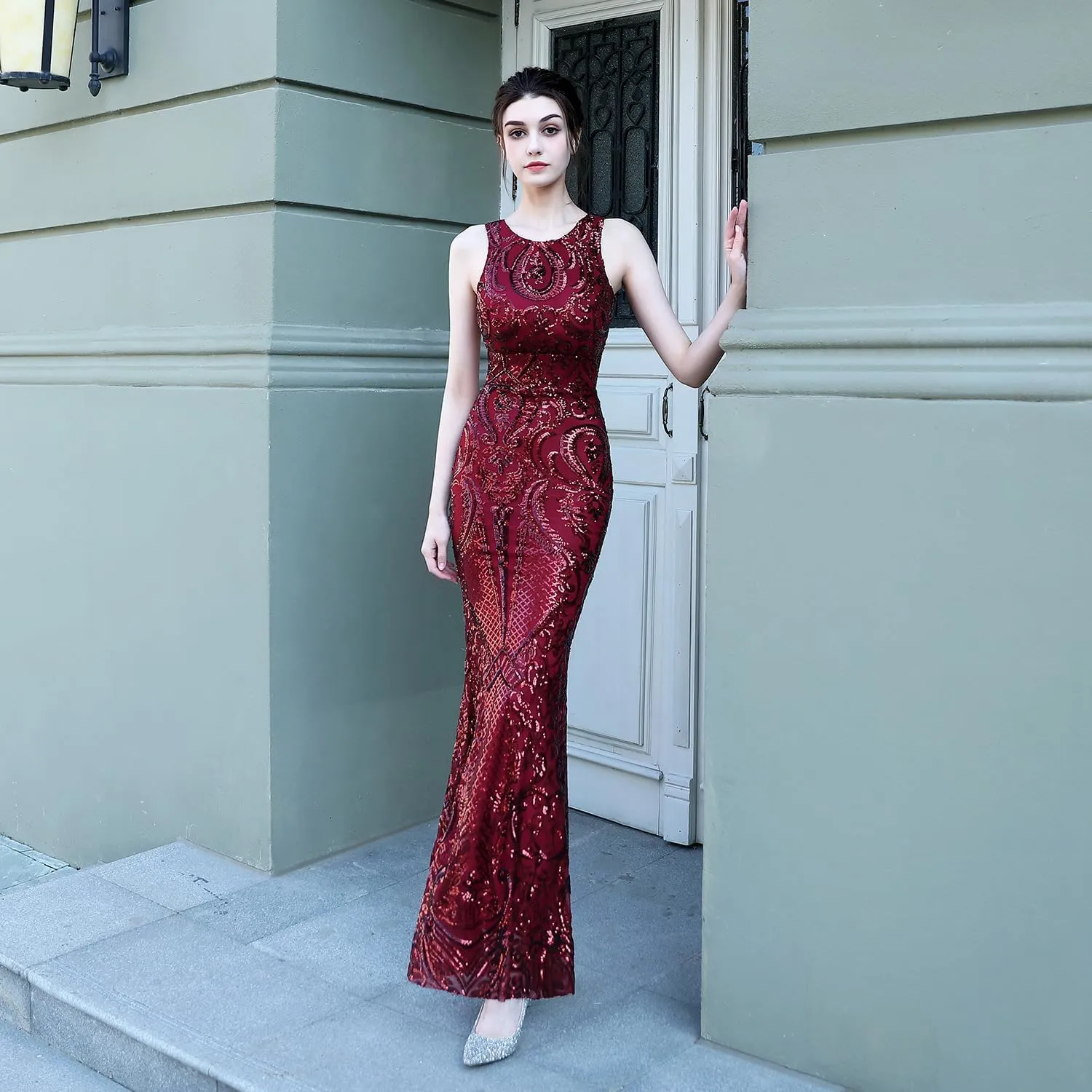Women's Sparkly Sequin Mermaid Dresses Trumpet Evening Dresses Formal Party Prom Gowns