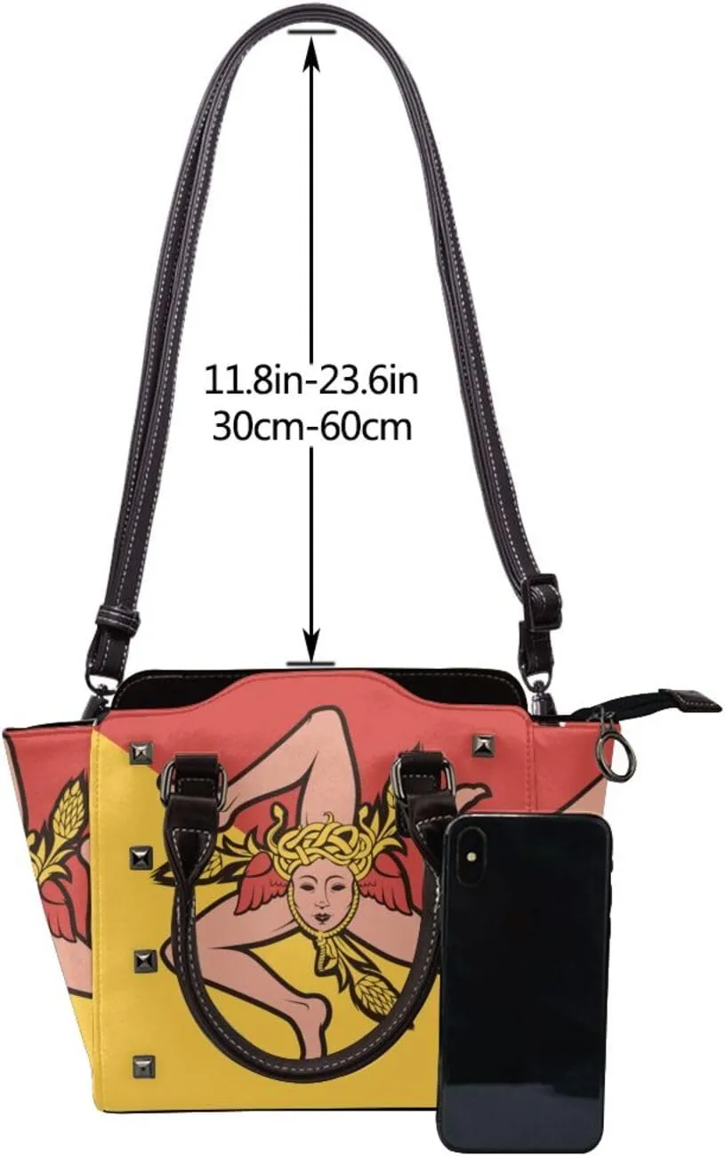 Womens Studded Tote Handbags Top Casual Shoulder Bags Satchel Purse