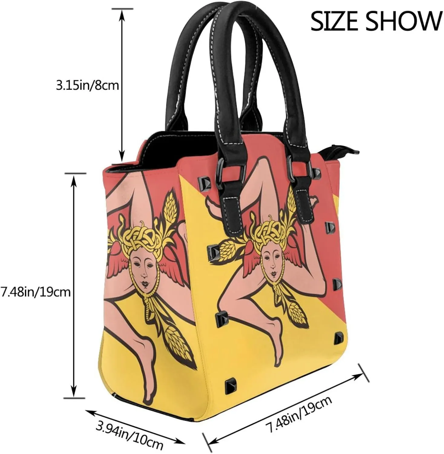Womens Studded Tote Handbags Top Casual Shoulder Bags Satchel Purse
