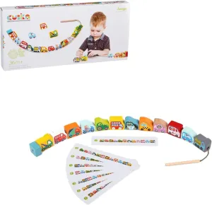 Wooden Flyring Cars Lacing Toy – Montessori Lacing Toy for Kids Ages 3  – Wooden Lacing Cards with Threading String – Fine Motor Toy – FSC-Certified Wood, Travel Toy for Toddlers