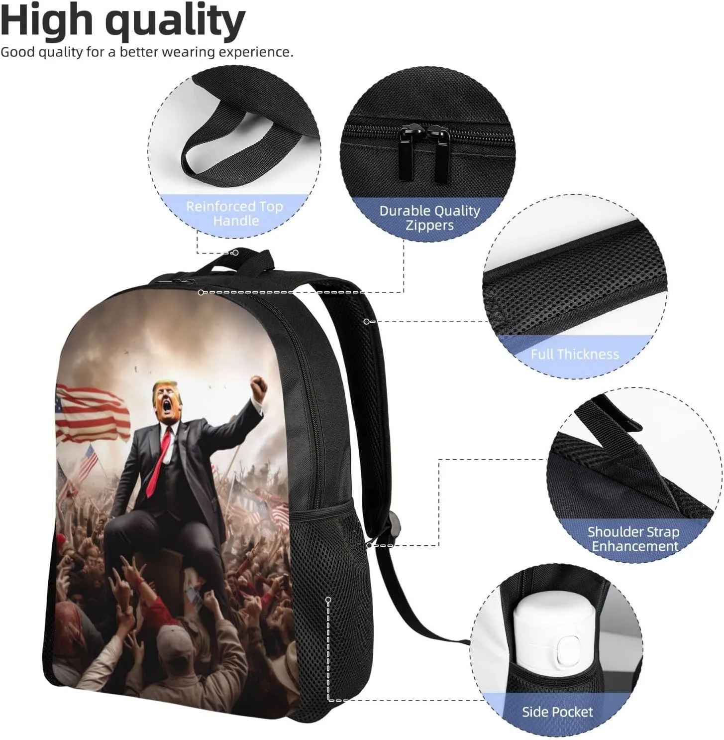 Xerial Victory Trump Backpack Waterproof Anti Theft Durable Light Laptop Bag Backpacks For Women Men Travel Gym Backpack