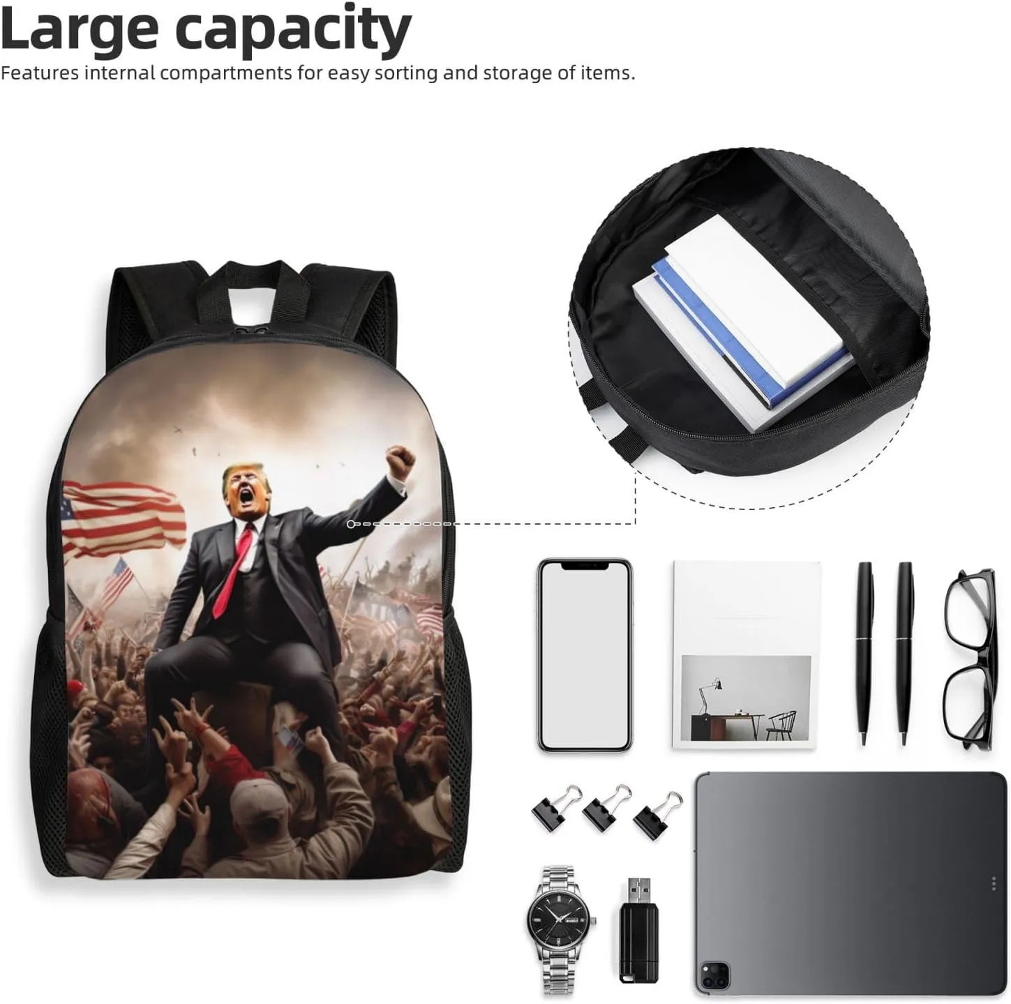 Xerial Victory Trump Backpack Waterproof Anti Theft Durable Light Laptop Bag Backpacks For Women Men Travel Gym Backpack