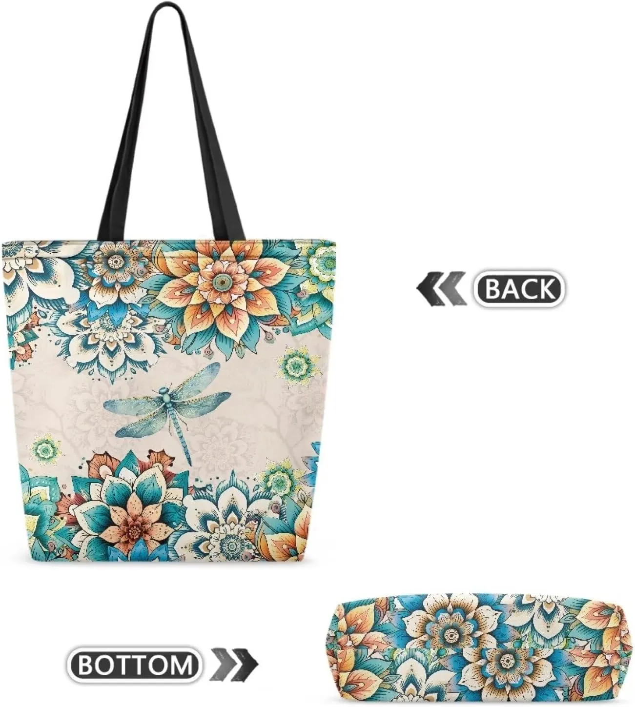 Xpyiqun Canvas Tote Bag for Women Aesthetic Cloth Bags Reusable Grocery Shopping Bag Large Shoulder Handbag