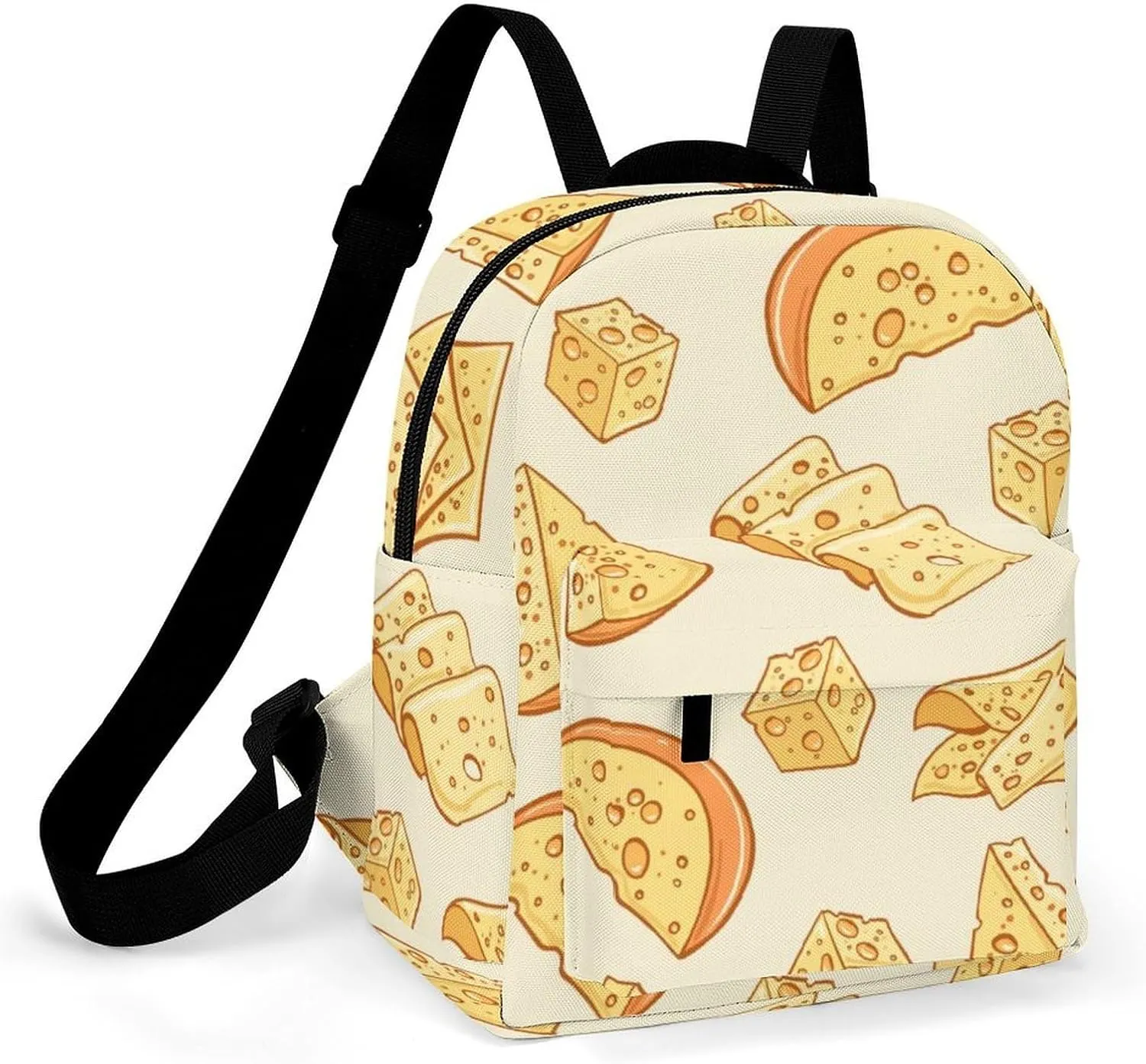 Yellow Cheese Pattern Backpack Shoulders Bag Sports Backpack for Party Business Travel