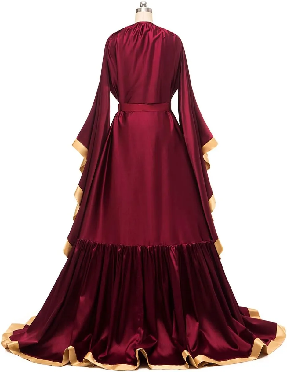 yinyyinhs Women's Bridal Robe Long Silk Satin Bridesmaid Wedding Robe Nightgown Bathrobe Maternity Photoshoot Robe