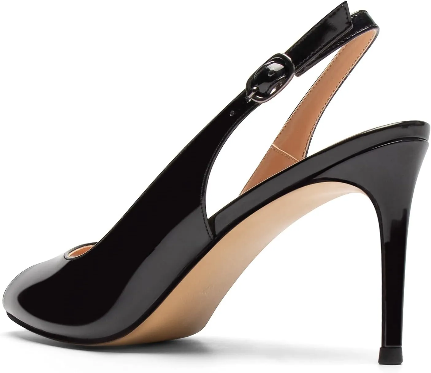 YODEKS Women's Slingback Peep Toe High Heel Pumps Stiletto Heel Shoes For Party Wedding Evening Night 3.5 Inch