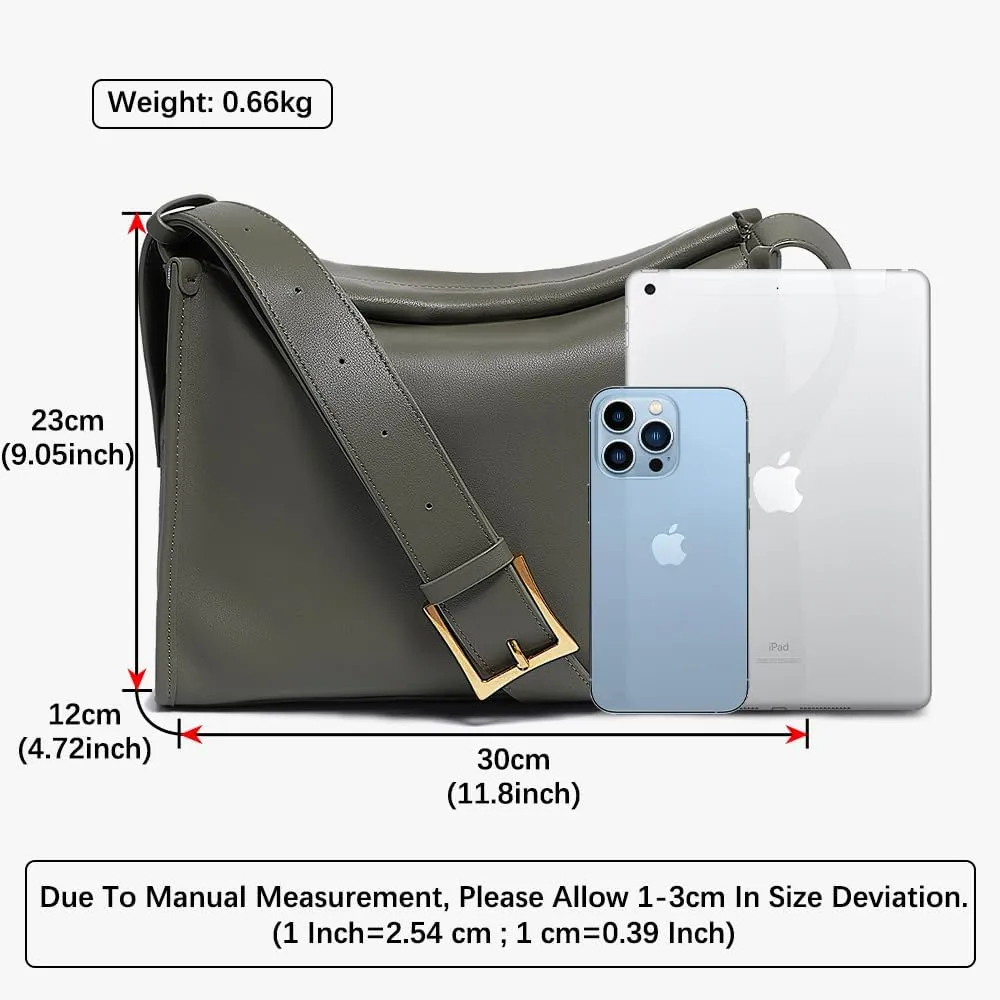 zency 100% Soft Genuine Leather For Female Large Simple Vintage Bucket Bag Women Luxury Shoulder Bags Casual Pillow Crossbody