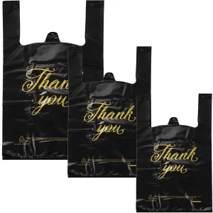 Zonon 400 Pcs Thank You Shopping Bags Bulk for Small Business to Go with Handles in 3 Sizes, 10 x 16.5 Inch, 11.4 x 21 Inch, 13.8 x 23.6 Inch Plastic Disposable Grocery Bags for Boutiques